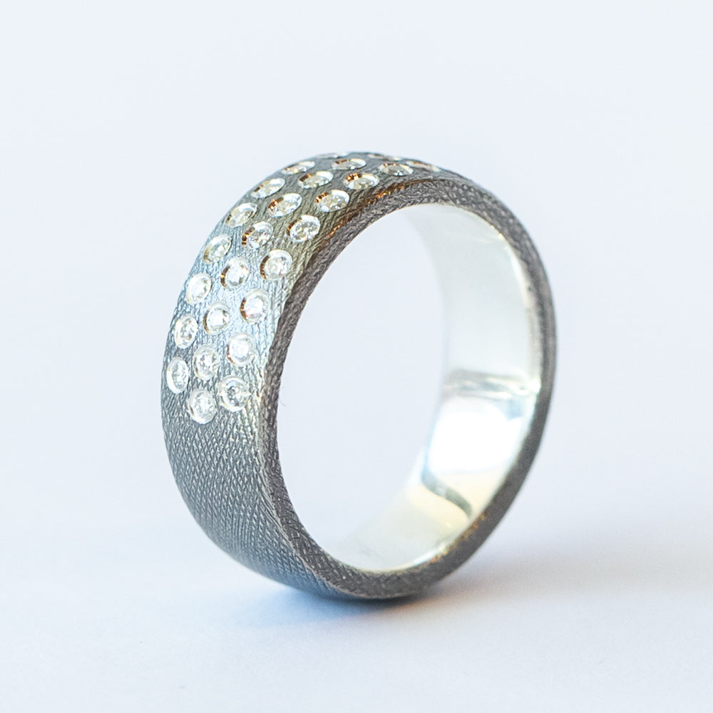 Gypsy Rounded Diamond Ring, 6mm