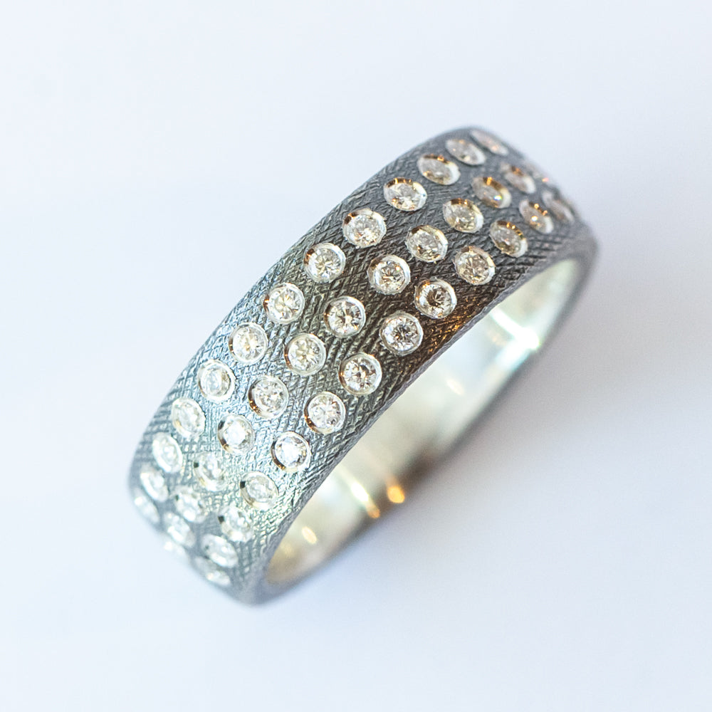 Gypsy Rounded Diamond Ring, 6mm