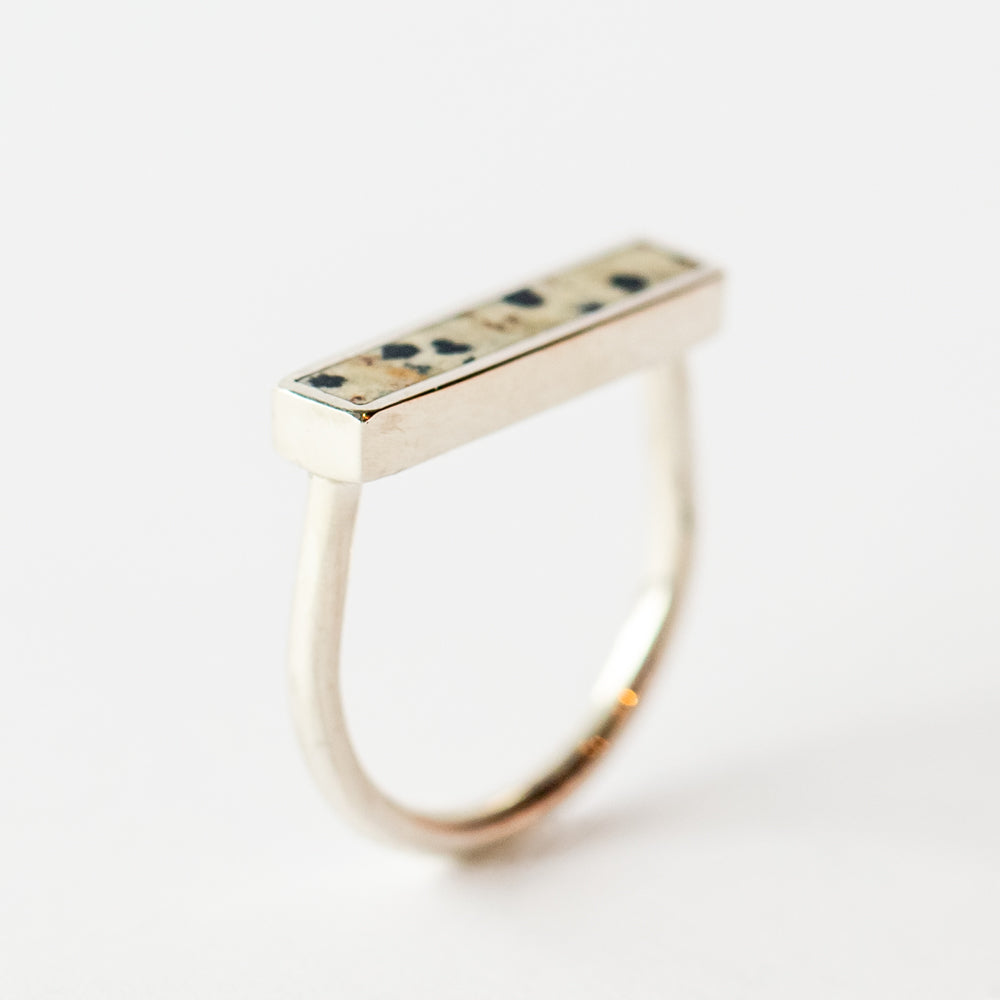 Dalmatian Jasper Stacker Ring