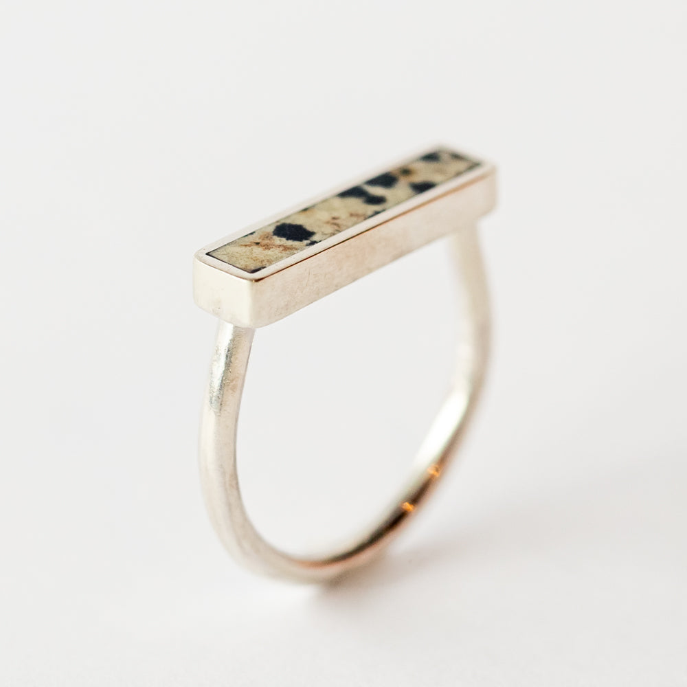 Dalmatian Jasper Stacker Ring