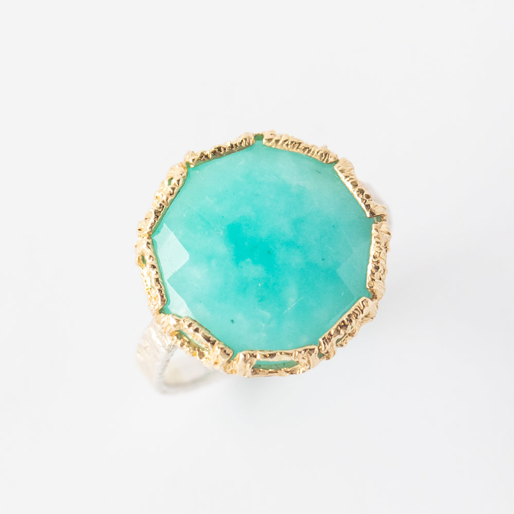 Large Round Amazonite Ring