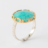 Large Round Amazonite Ring