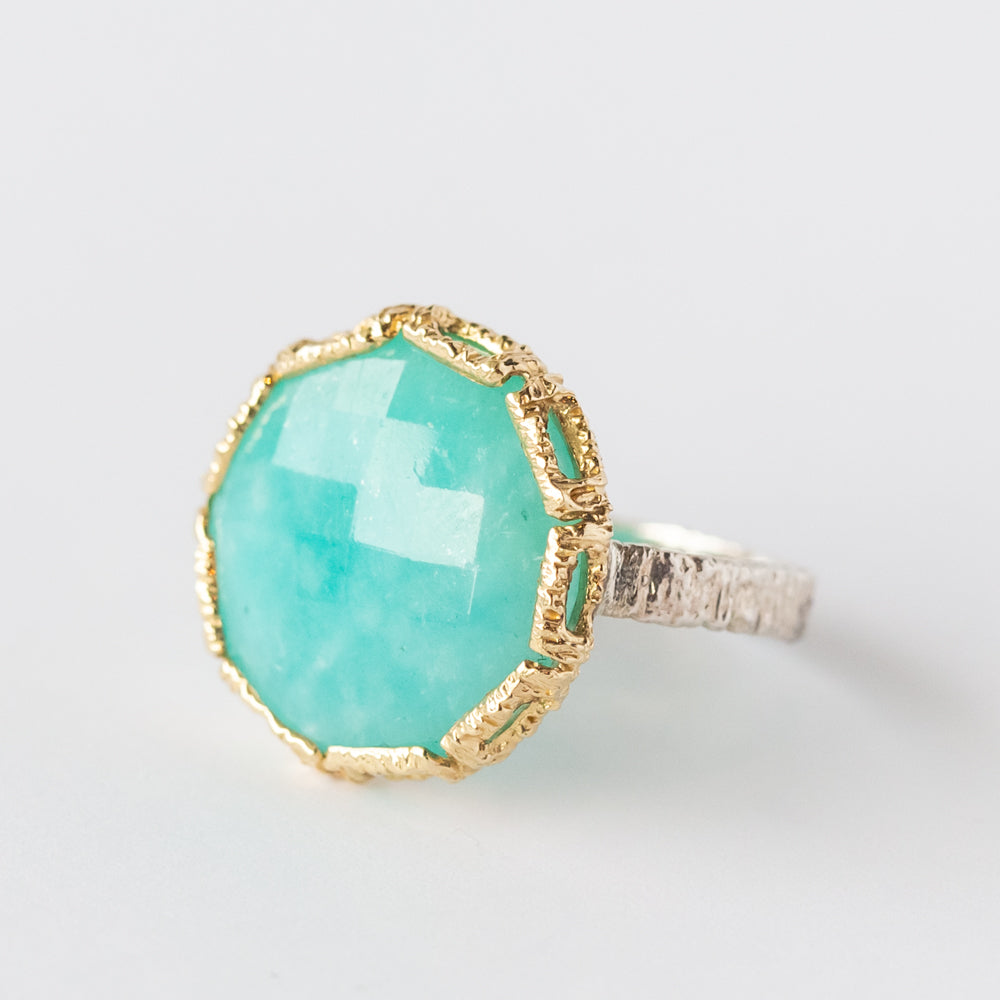 Large Round Amazonite Ring