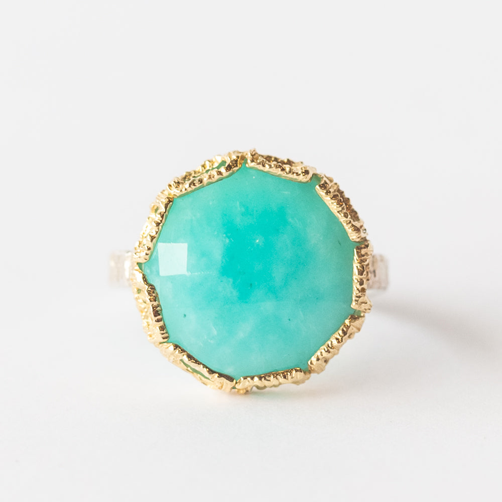 Large Round Amazonite Ring