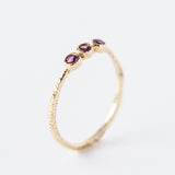 Rhodolite Garnet Three-Stone Stacking Ring