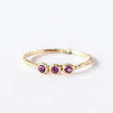 Rhodolite Garnet Three-Stone Stacking Ring