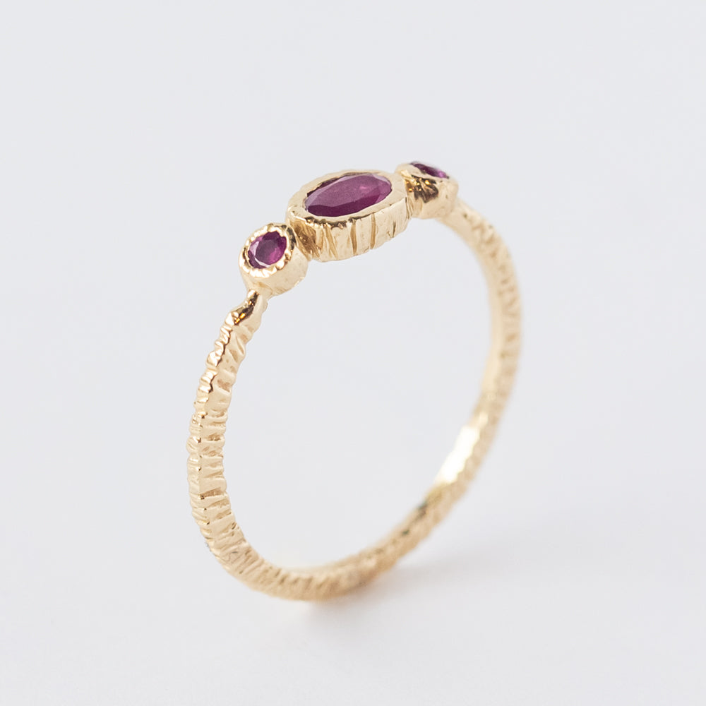 Three-Stone Ruby Ring