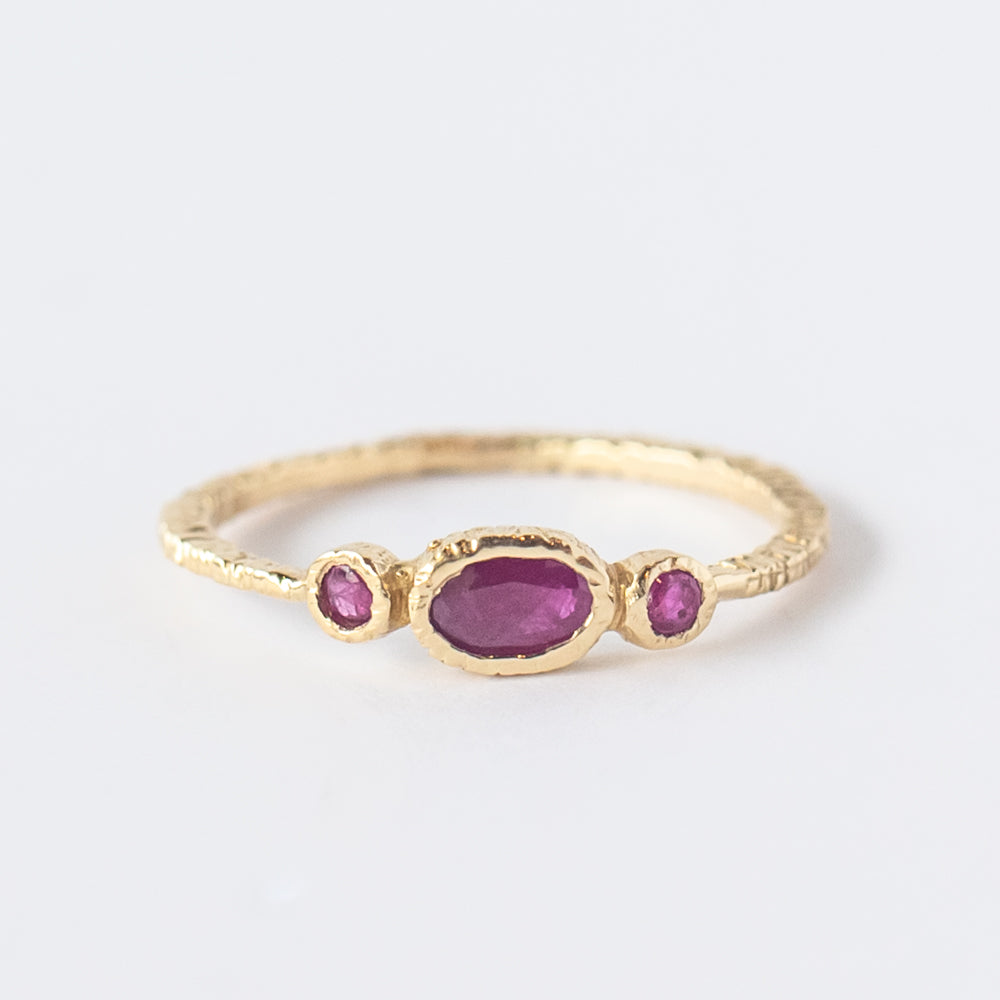 Three-Stone Ruby Ring