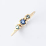 Three-Stone Sapphire and Aquamarine Ring