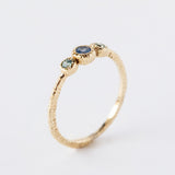Three-Stone Sapphire and Aquamarine Ring