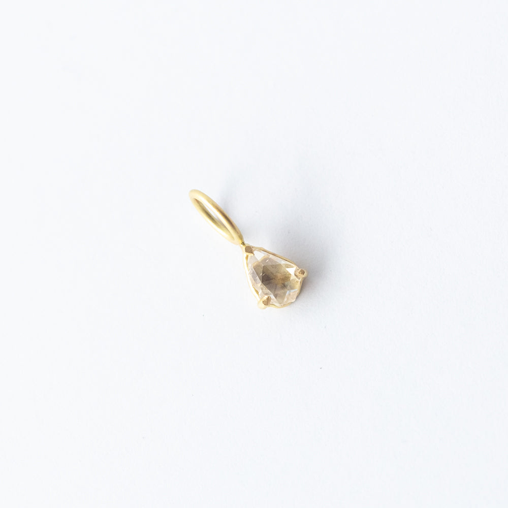 Antique Rose Cut Pear Diamond Basket Charm