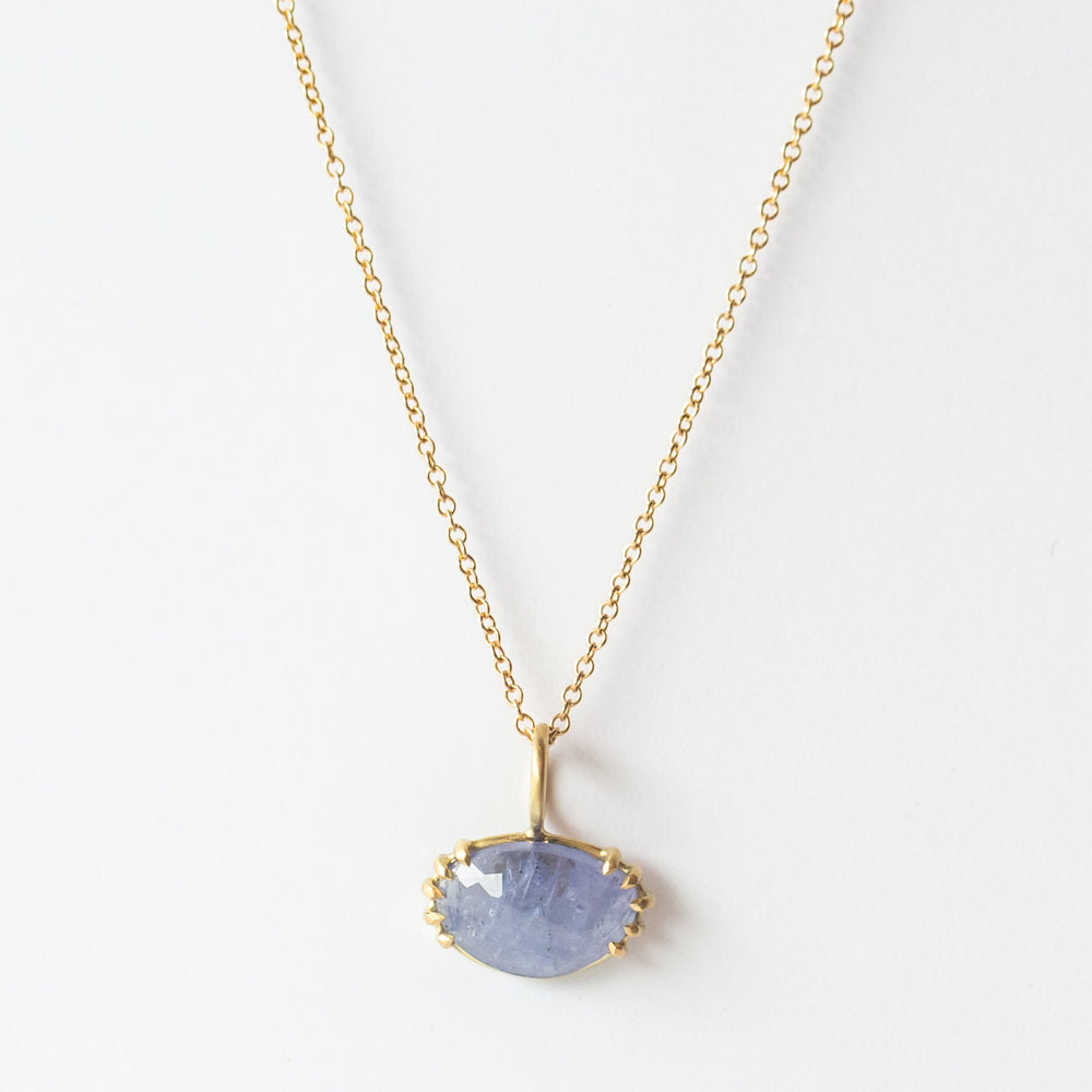 Elongated Asymmetrical Horizontal Tanzanite Charm