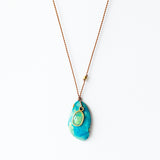 Asymmetrical Peruvian Opal Necklace with Asymmetrical Opal Dangle