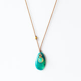 Teardrop Peruvian Opal Necklace with Round Opal Dangle
