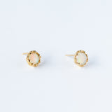 Fire Coral Opal Stud Earrings