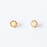 Fire Coral Opal Stud Earrings
