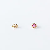 Floret Pink Sapphire Mismatched Earrings