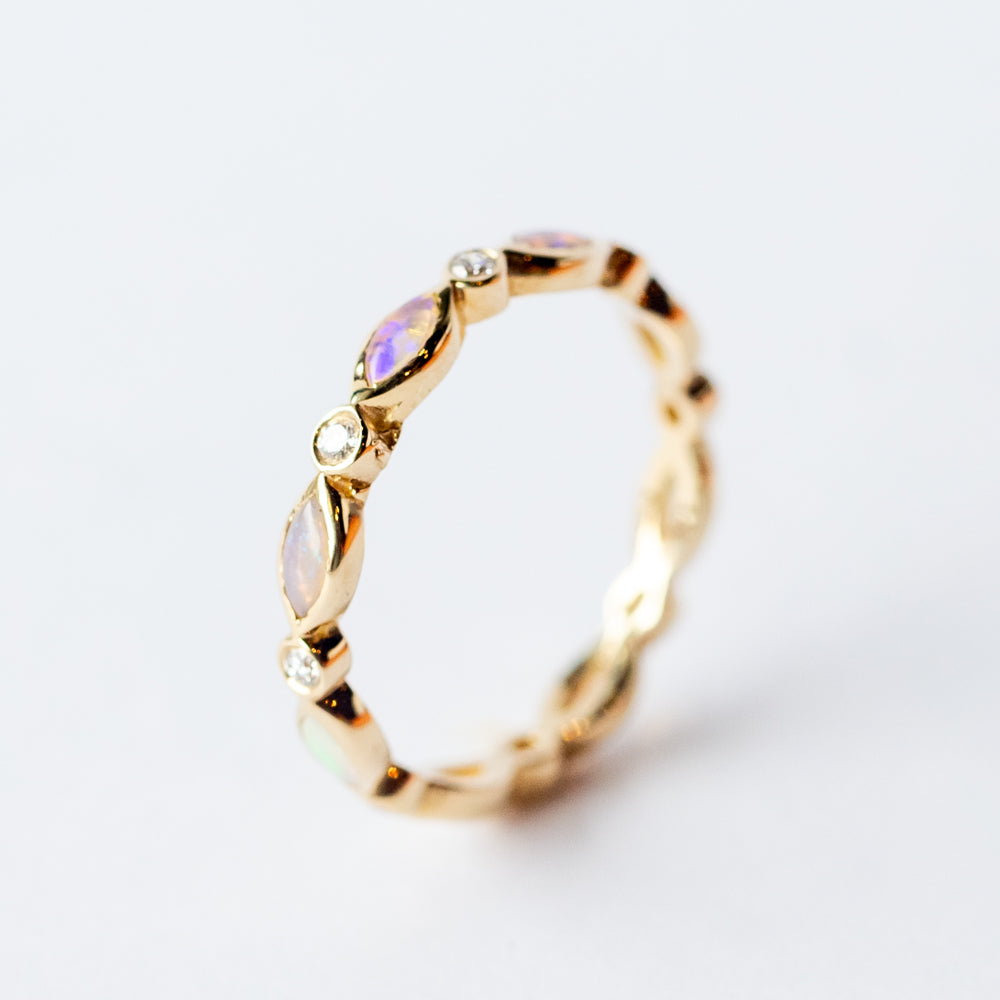 Opal and Diamond Eternity Ring