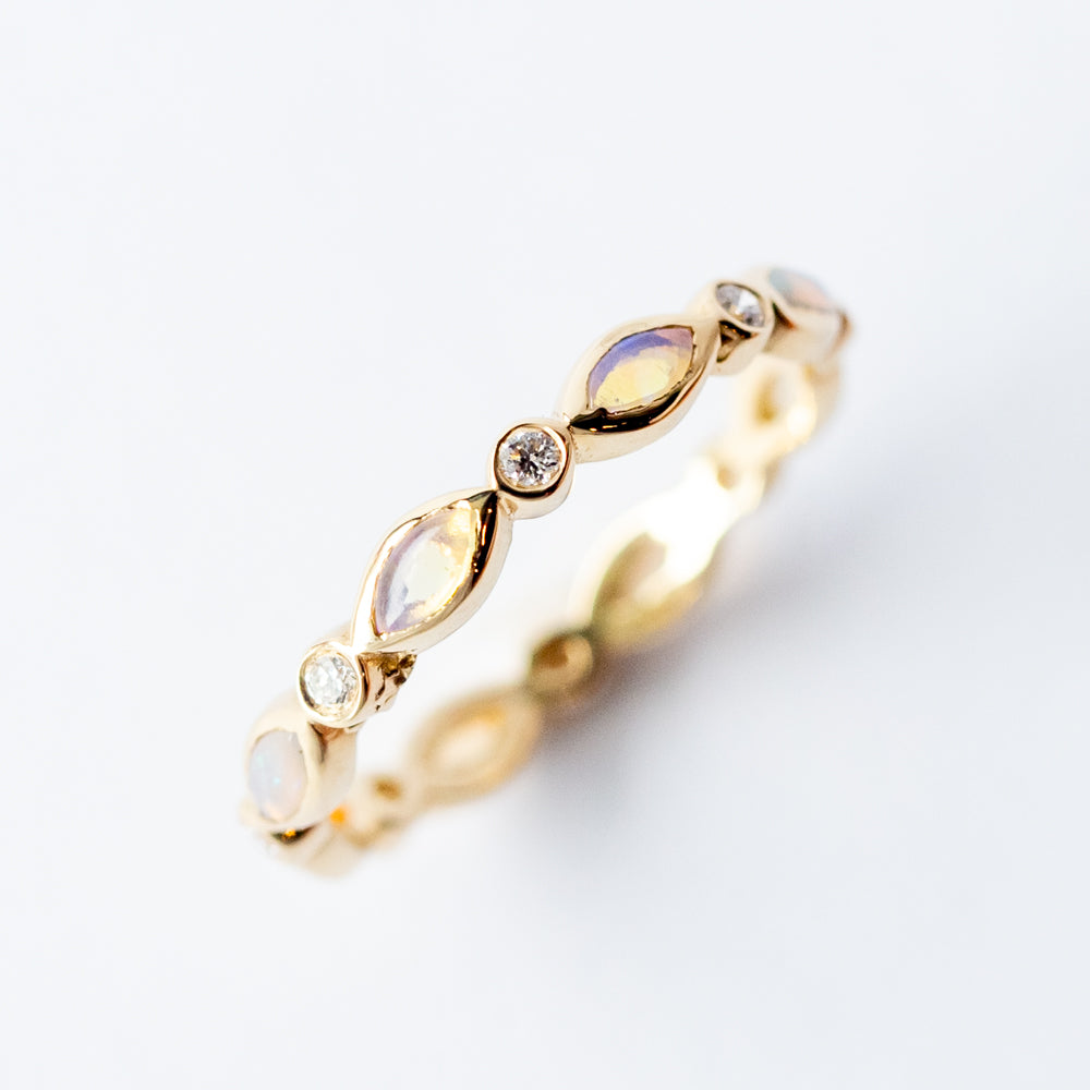 Opal and Diamond Eternity Ring