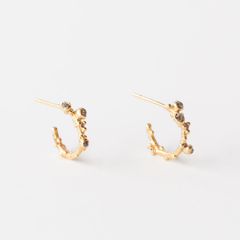 Mini Mixed Diamond Hoop Earrings