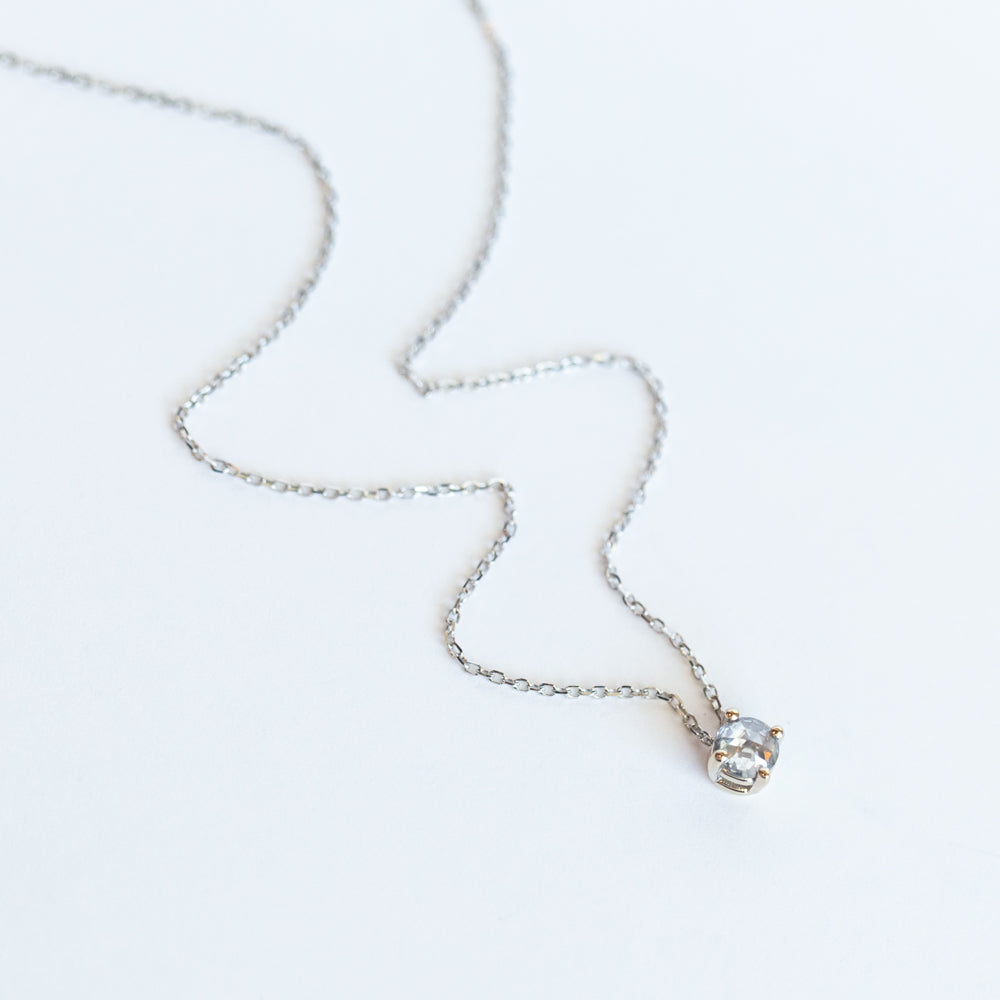 Salt & Pepper Diamond Solitaire Necklace