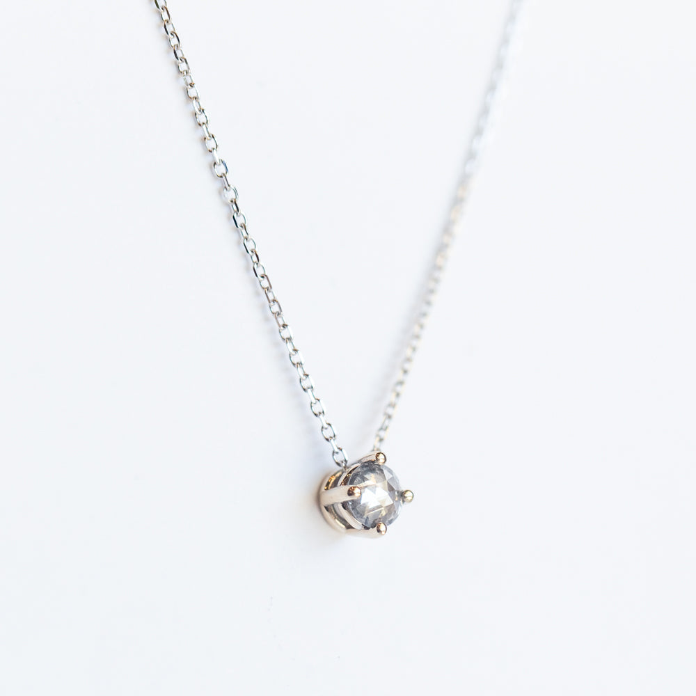 Salt & Pepper Diamond Solitaire Necklace