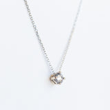 Salt & Pepper Diamond Solitaire Necklace