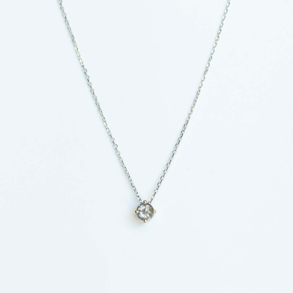 Salt & Pepper Diamond Solitaire Necklace