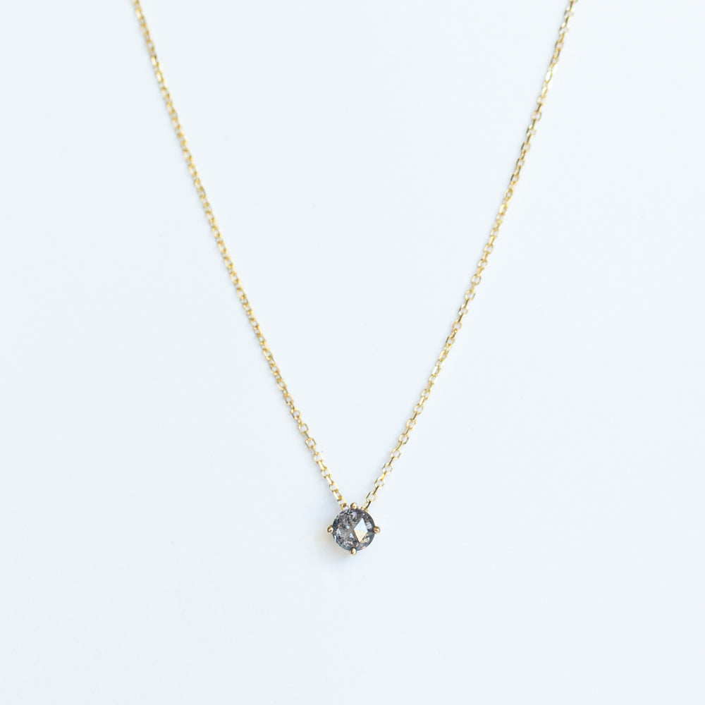Salt & Pepper Diamond Solitaire Necklace