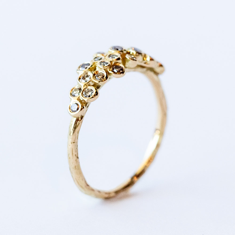 Brown Diamond Cluster Ring