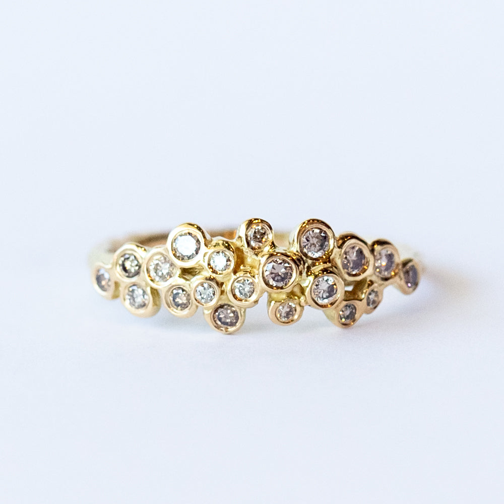 Brown Diamond Cluster Ring