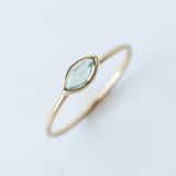 Light Green Tourmaline Marquise Cabochon Ring