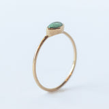 Light Green Tourmaline Marquise Cabochon Ring
