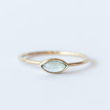 Light Green Tourmaline Marquise Cabochon Ring