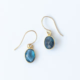 Oval London Blue Topaz Drop Earrings