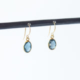 Oval London Blue Topaz Drop Earrings