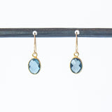 Oval London Blue Topaz Drop Earrings