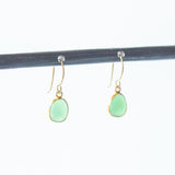 Small Asymmetrical Chrysoprase Drop Earrings
