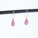 Small Oval Ruby Drop Earrings