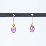Small Oval Ruby Drop Earrings