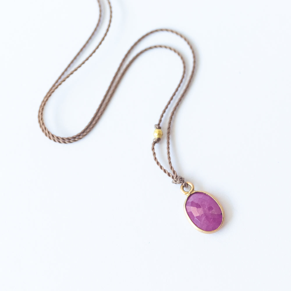 Small Oval Ruby Necklace