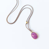 Small Oval Ruby Necklace