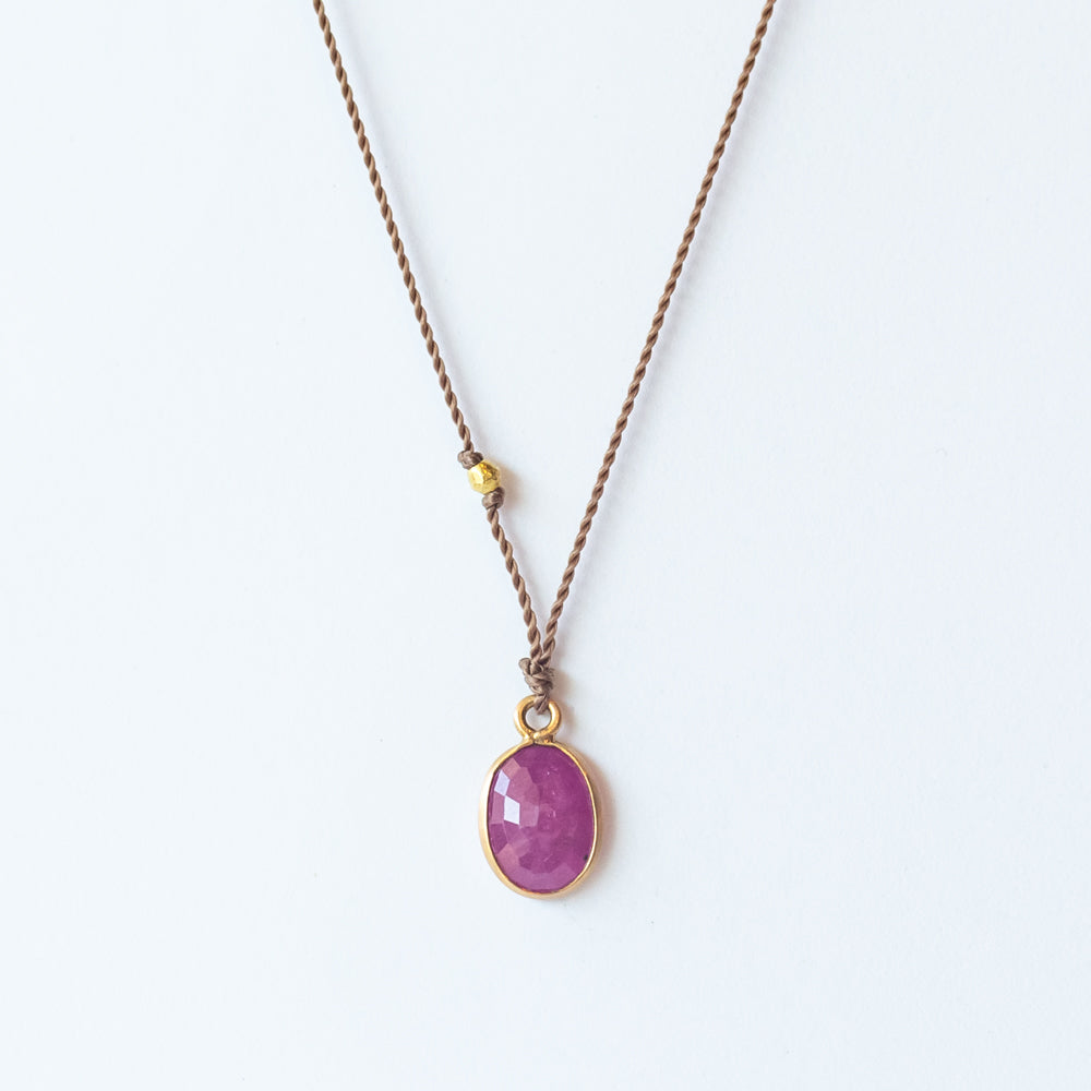 Small Oval Ruby Necklace