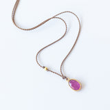Tiny Oval Ruby Necklace