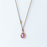 Tiny Oval Ruby Necklace