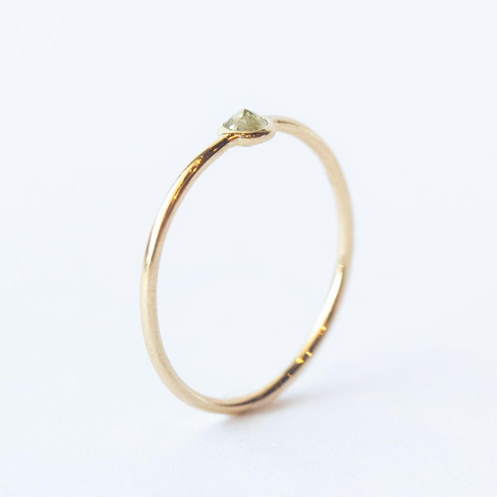 Tiny Round Rustic Diamond Ring