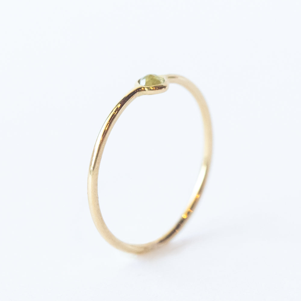 Tiny Round Rustic Diamond Ring