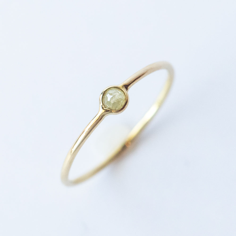 Tiny Round Rustic Diamond Ring