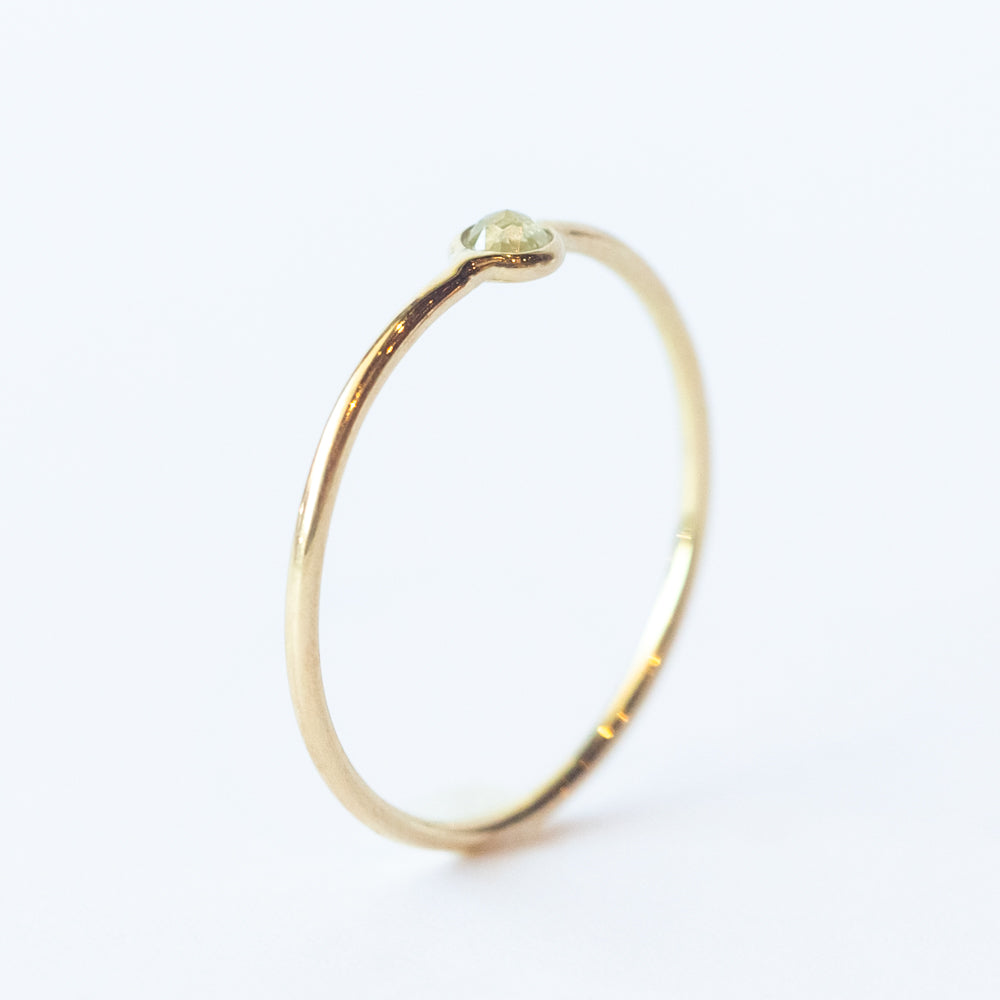 Tiny Round Rustic Diamond Ring
