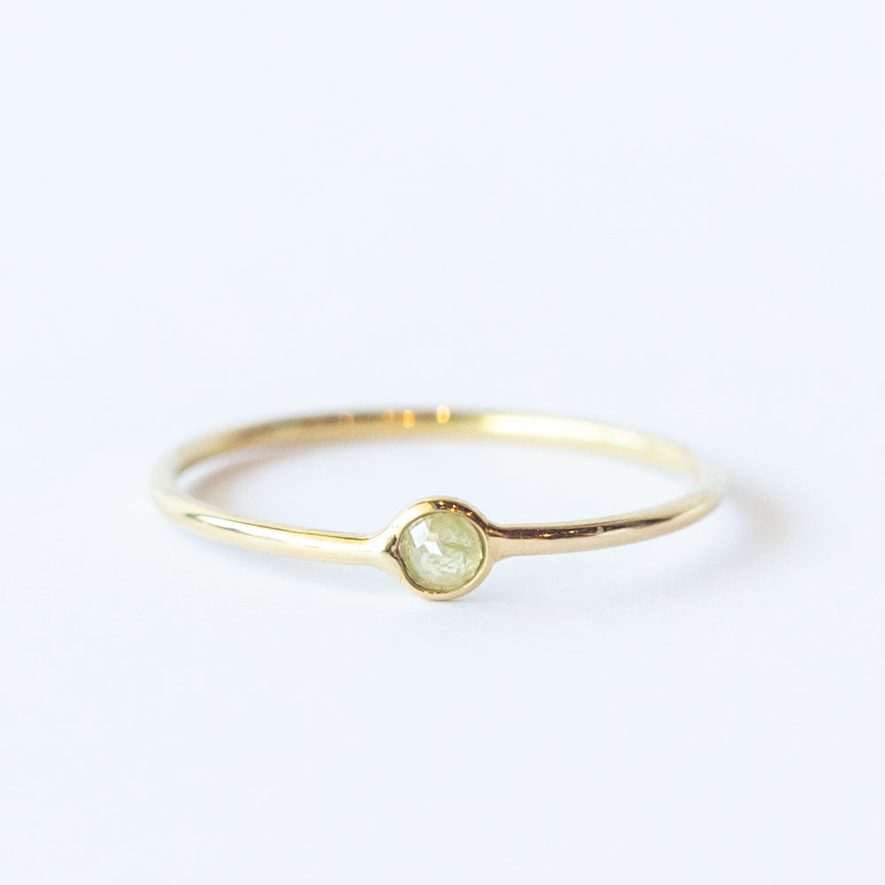 Tiny Round Rustic Diamond Ring